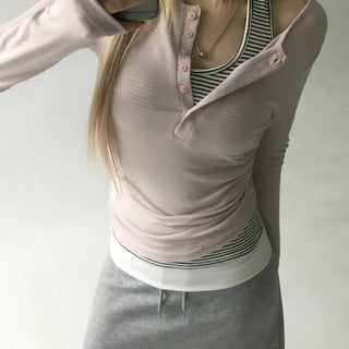 Innis Henley Neck Button Slim Tee