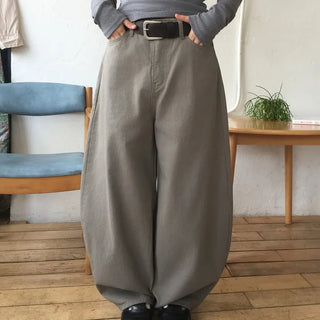 Check pocket wide balloon pants