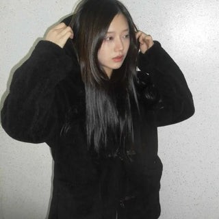 Soft Mood Fuzzy Hooded Double Long Coat