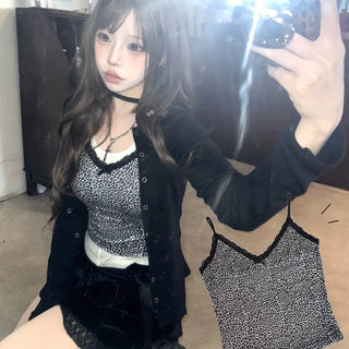 Sarina Romantic Gyaru Lace Leopard Print Bustier