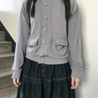 button knit cardigan