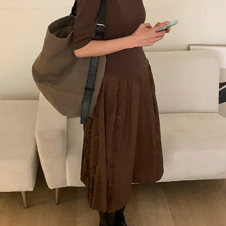 Ardimang Frill Pintuck Long Dress