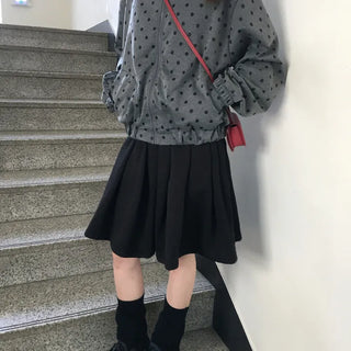 Dot round collar jacket