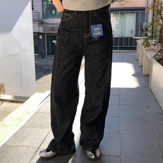 Rio Women's Raw Curved Cut Non-Faded Selvedge Denim Pants