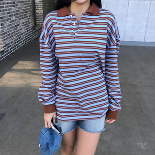 Peach Stripe Long Sleeve Shirt