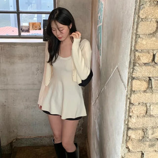 Hari Flare Sleeveless Crop Cardigan Set