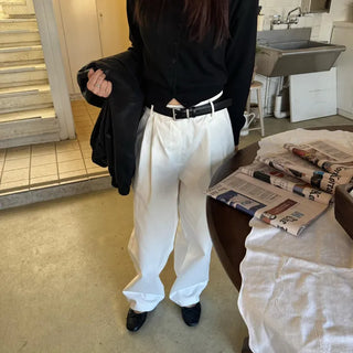 Lua Cotton Pants Women's Cotton Trousers Pintuck Wide Pants
