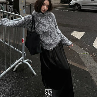 Made with Wool Aston Maxi High-Neck Zip-Up