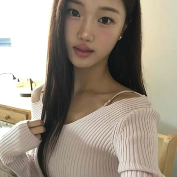 Classic Wide Neck Rib Slim Knit