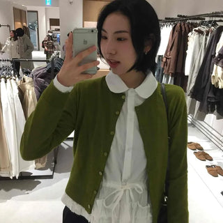 Retro Short Cropped Button Cardigan