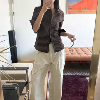 Soft Side Snap Pintuck Wide Pants