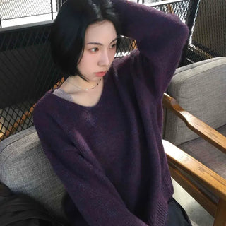 Loose Fit Daily Oversized V-Neck Knit