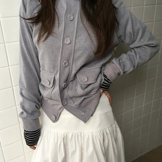 Vintage High-Neck Cardigan
