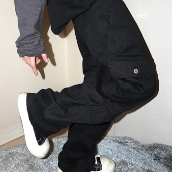 Washed Cargo Biker Pants