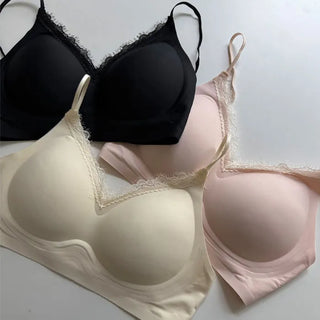 Thin-strap lace seamless bra