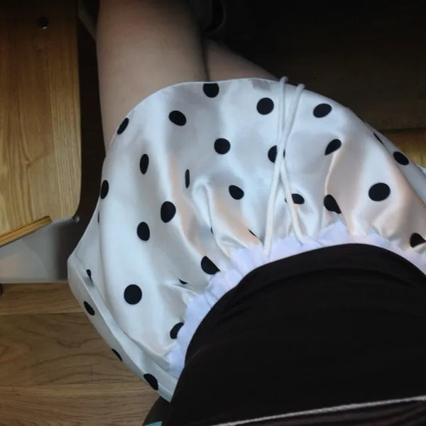 silk dot mini skirt