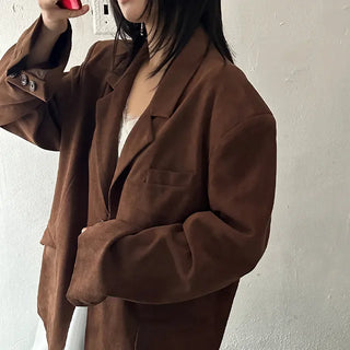 Rielle Suede Blazer Loose Fit Jacket