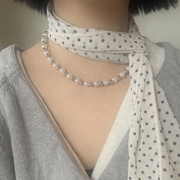 Dot Chiffon Long Scarf