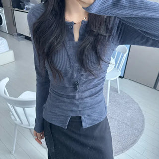 Soft Layered Rib Cardigan & Top Set - Soft Layered Rib Cardigan + Top Set
