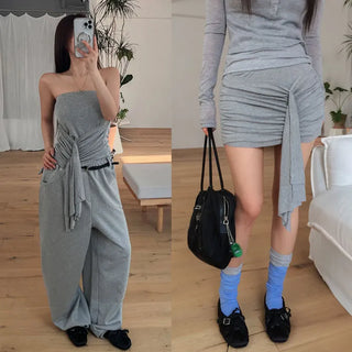 Re-end Banding Two-way Skirt