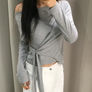Soft Muse Unbal Tie Wrap Tee