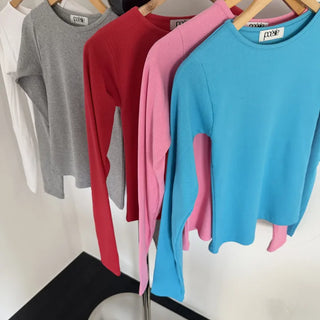 Vivid Ribbed Long Sleeve T-shirt