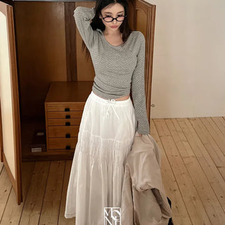 made. Buttery Frill Maxi Skirtivory ver.