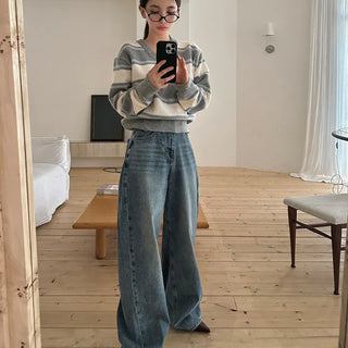 Hitz Vintage Washed Wide Denim Pants