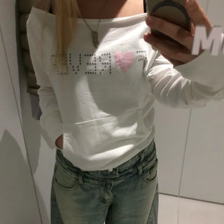 Heart Ever Off Shoulder Sweatshirt