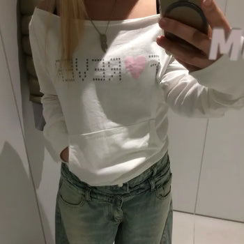 Heart Ever Off Shoulder Sweatshirt