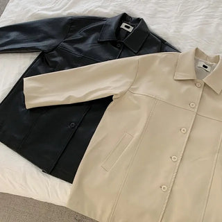 Merry Vegan Leather Half Leather Jacket
