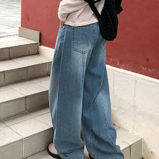 Ohi Cut-Dye Washed Wide Denim Pants