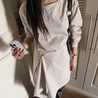 Daniel Wrap Set Asymmetrical Boat Neck Transitional Asymmetrical Layered Mini Dress Date Look