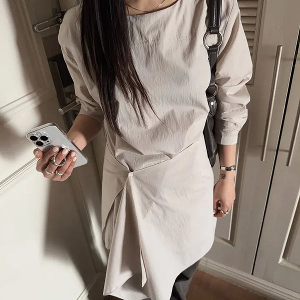 Daniel Wrap Set Asymmetrical Boat Neck Transitional Asymmetrical Layered Mini Dress Date Look