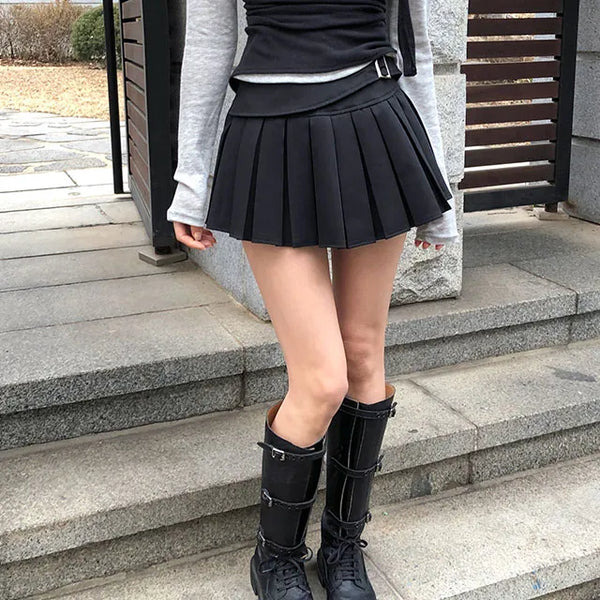 Kiri Buckle Pleated Mini Skirt