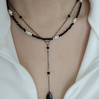 Black Beads Necklace