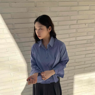 Soft Balloon Crop Cotton Shirt