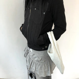 Denim Half-and-Half Zip-Up