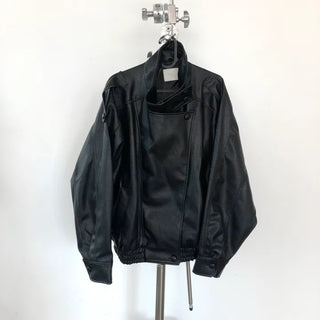 High-neck Leather Jumper