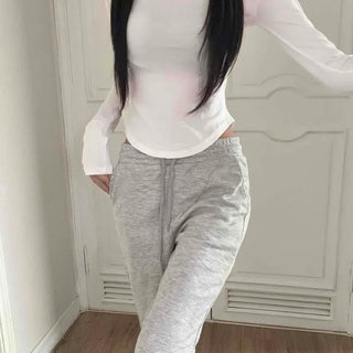 Natural Elastic Waist Slim Tapered Training Pants