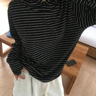 *Unisex* Striped Finger Hole Hoodie