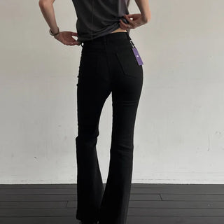 Cheese Slim Black Bootcut Pants Cotton Stretch Pants Petite Tall Women Wedding Guest Look