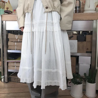 Popcorn lace tiered skirt