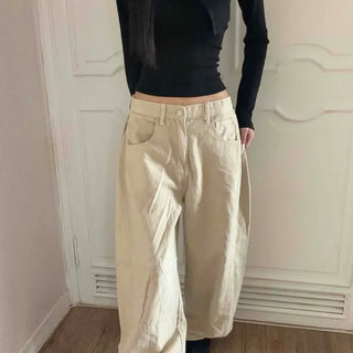 Center Line Cut Wide Long Pants