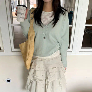 Easy Deep V-Neck Knit 3 Colors
