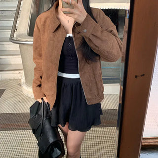 Cut-out Suede Jacket