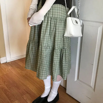 Wes Check Tiered Skirt