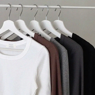 Slim Fit Long Sleeve Tee Ribbed Basic Round Plain U-Neck Season Layering Long Sleeve Cotton T-shirt