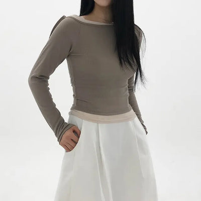 Monini Shoulder String Long Sleeve T-shirt