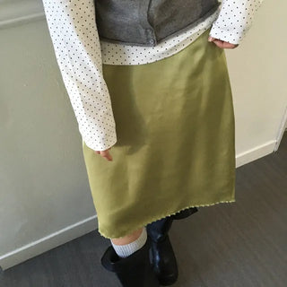 *Muand* Formal Satin Midi Skirt